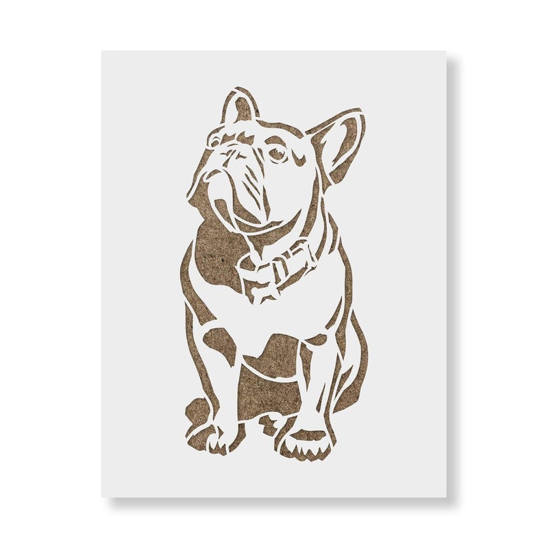 Ivana's Sassy French Bulldog Stencil - Reusable Stencils for Painting - Create DIY Sassy French Bulldog Home Decor Size - (12 x 12 inch)
