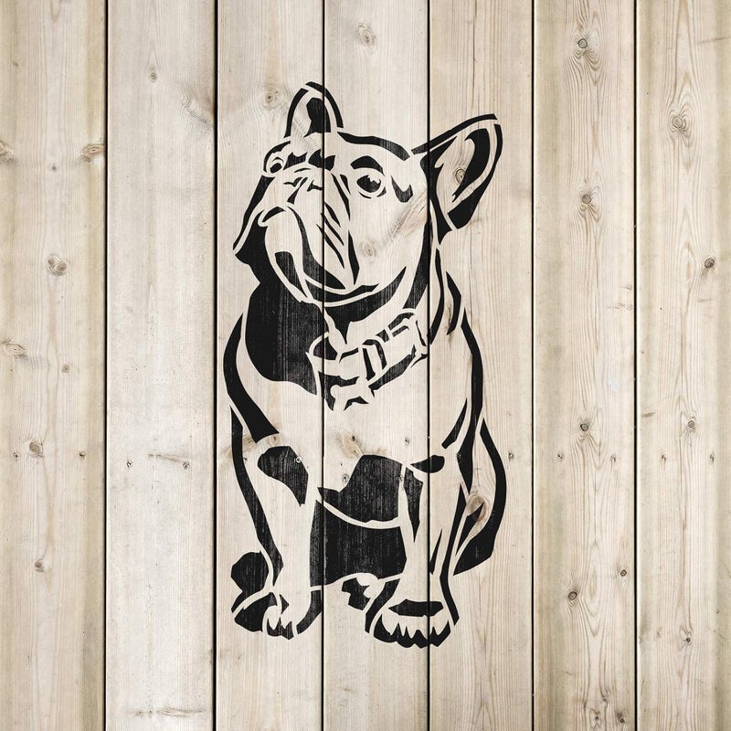 Ivana's Sassy French Bulldog Stencil - Reusable Stencils for Painting - Create DIY Sassy French Bulldog Home Decor Size - (12 x 12 inch)