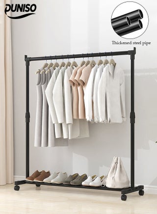 68CM Simple Drying Rack with Wheels，Indoor Floor Standing Clothes Hanger，Assembled Clothes Hanger，Scalable Clothes Hanger，Bedroom Storage Clothes Rack，Black - pzsku/Z725D957F7168EE17FFEDZ/45/1748310349/995c2cd3-b4d8-4a29-9fa5-35639d6eb611