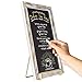 MyGift MyGift Whitewashed Wood Frame Chalkboard Sign with Vintage Brass Tone Metal Easel Stand, 10 x 14 Inch Tabletop Wedding,  - Image 2