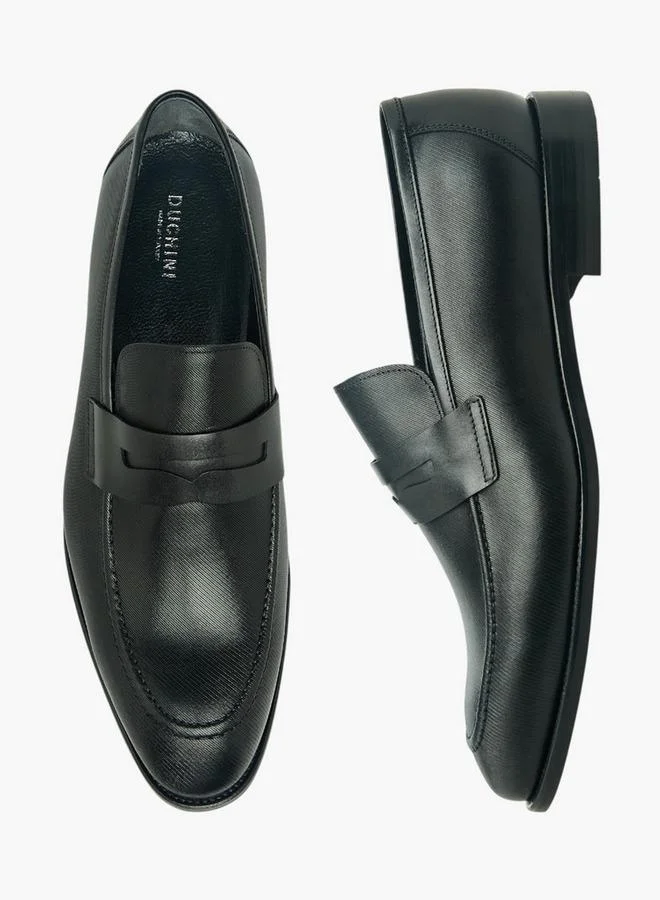 دوتشيني Men Textured Genuine Leather Loafers