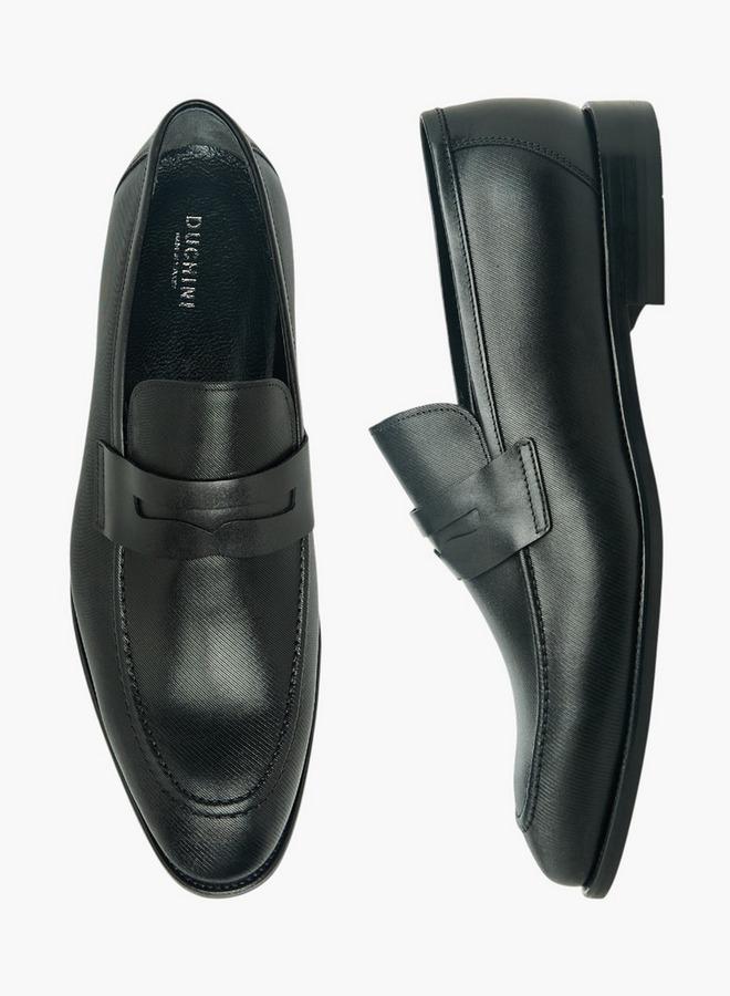 DUCHINI Men Textured Genuine Leather Loafers - Image 1