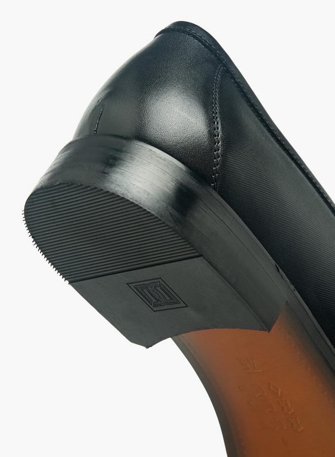 DUCHINI Men Textured Genuine Leather Loafers - Image 5