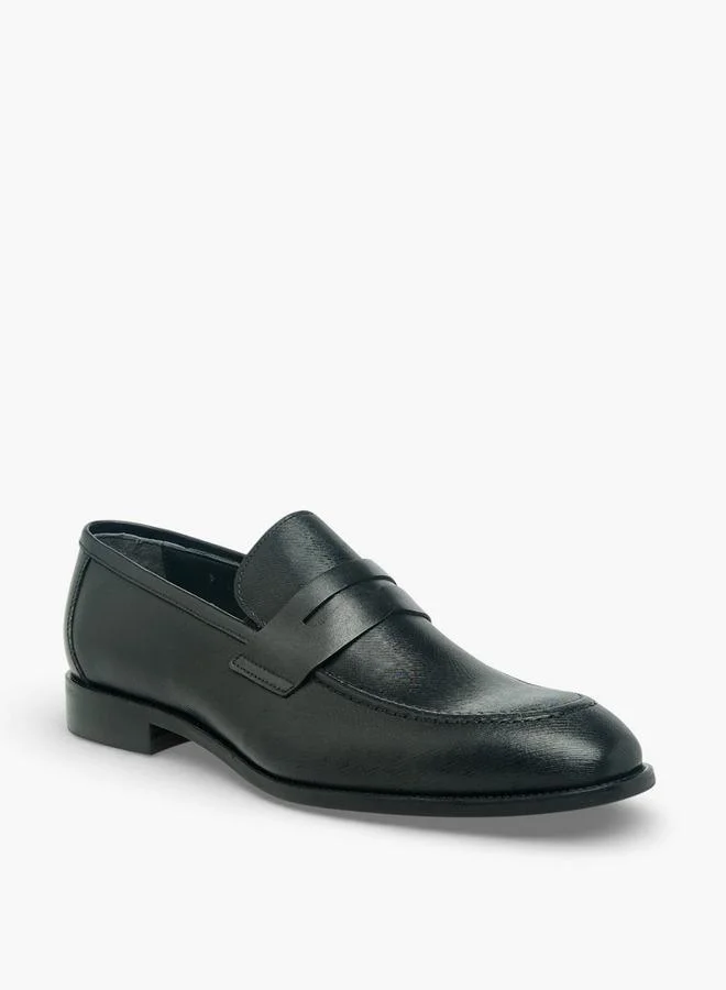 دوتشيني Men Textured Genuine Leather Loafers