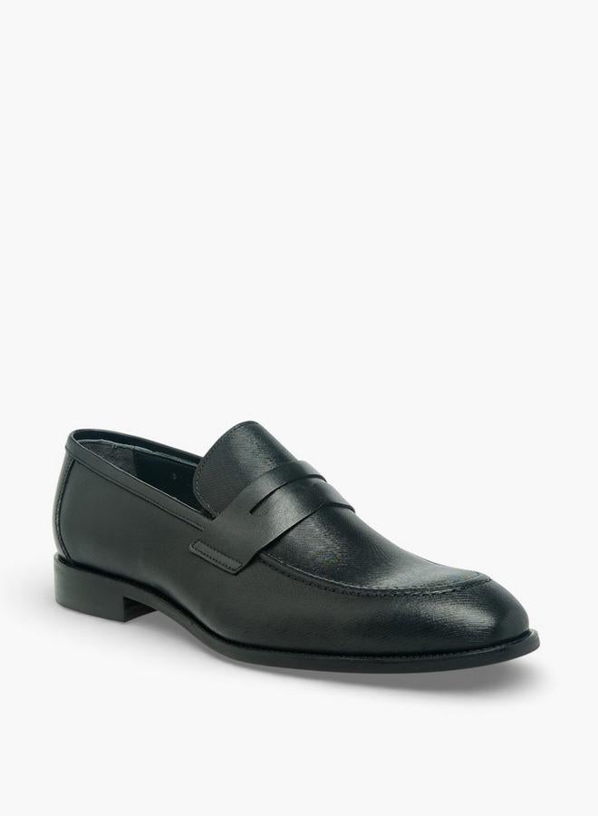 DUCHINI Men Textured Genuine Leather Loafers - Image 2