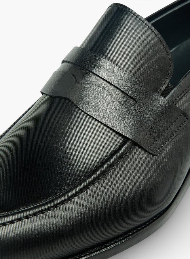 DUCHINI Men Textured Genuine Leather Loafers - Image 4