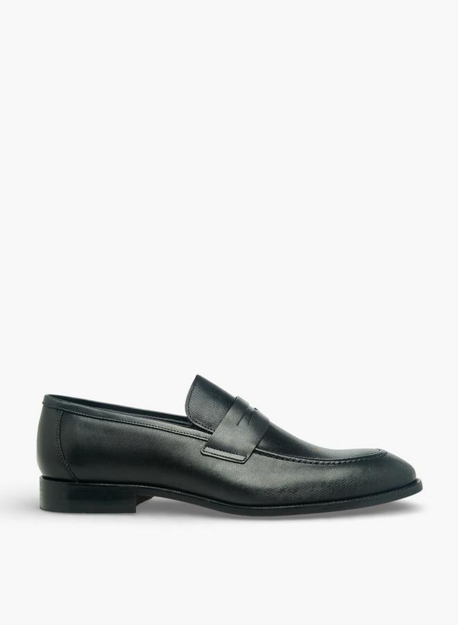 DUCHINI Men Textured Genuine Leather Loafers - Image 3