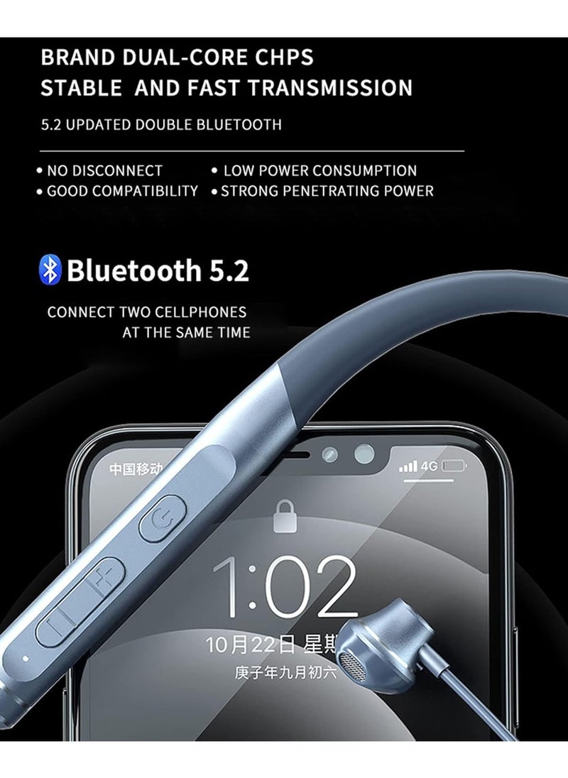 GUDOO Neckband Bluetooth Headphones Waterproof Wireless Earbuds with Microphone, Noise Cancelling Sport Headset, Playtime for Running and Cycling  - Image 5