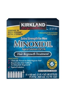 Kirkland 6-Piece Minoxidil 5% Extra Strength Hair Regrowth Treatment 360ml（Packaging may vary）  - Image 1