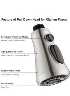 Furtey Kitchen Tap Spray Head Replacement , 360° Swivel Spout Faucet Extender, 3 Modes High Pressure Water Faucet Sprayer, Spray Head for Kitchen Faucet, Kitchen Sink Tap Nozzle Replacement Tap Head  - Image 2