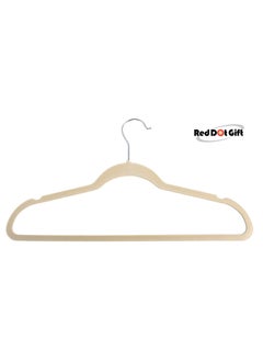 Red Dot Gift 50 Pieces Beige Non-Slip Velvet Hangers With 360 Degree Rotatable Hook,Durable and  Slim  - Image 2