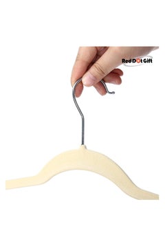 Red Dot Gift 50 Pieces Beige Non-Slip Velvet Hangers With 360 Degree Rotatable Hook,Durable and  Slim  - Image 4