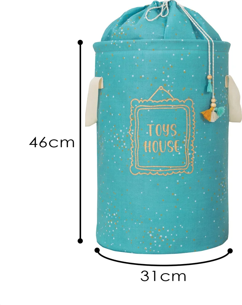 فايند Round Bagged Baby Boy Room Multi-Purpose Toy/Dirty Laundry Basket Blue