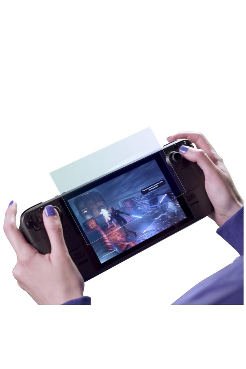 2 قطعة من حامي الشاشة الزجاج المقوى لجهاز الألعاب فالف ستيم ديك - صلابة 9H مقاومة للخدوش - فيلم شفاف عالي الوضوح - إكسسوارات شاشة ستيم ديك - Image 1