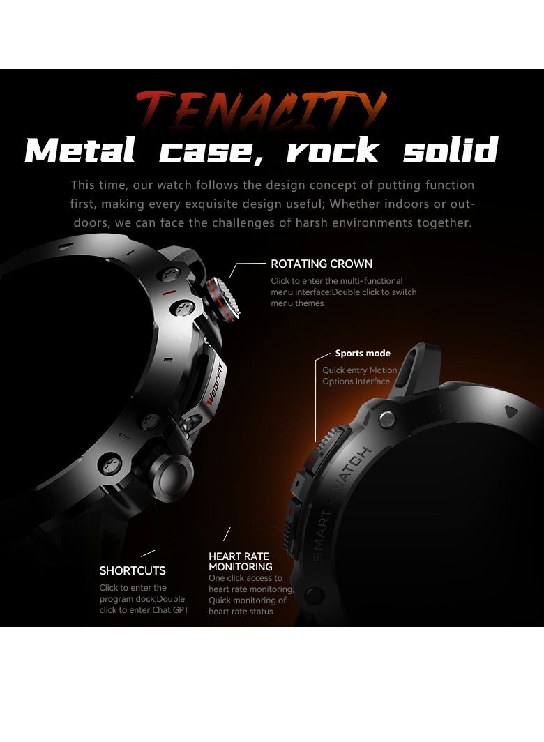 JS1 Sport Smart Watch, 1.45 Inch Large Screen Bluetooth Call NFC Smart Bracelet, Comfortable Health Monitoring Watch With Heart Rate Sleep Monitoring, (1pc, Black And Silver, Leather Strap) - Image 4