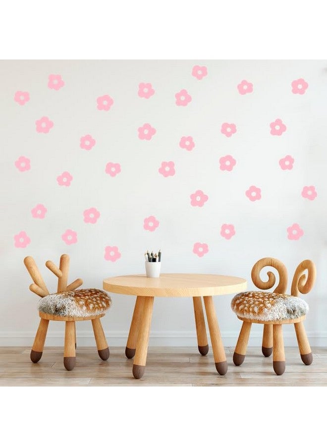 The Boho Design Flower Wall Decals Peel and Stick for Kids, Baby Bedroom Nursery and Living Room. Adhesive Vinyl Wall Stickers Decor (Pink) - Image 1