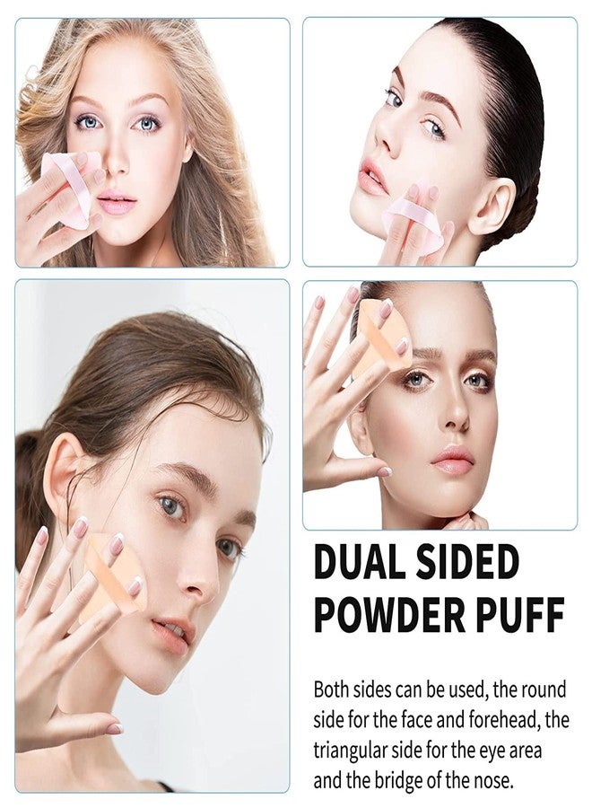 Jibaro 2 Pieces Triangle Powder Puffs Face Cosmetic Powder Puff Washable Reusable Soft Plush Powder Sponge Makeup Foundation Sponge for Face Body Loose Powder Wet Dry Makeup Tool (2Pcs Black) - Image 5