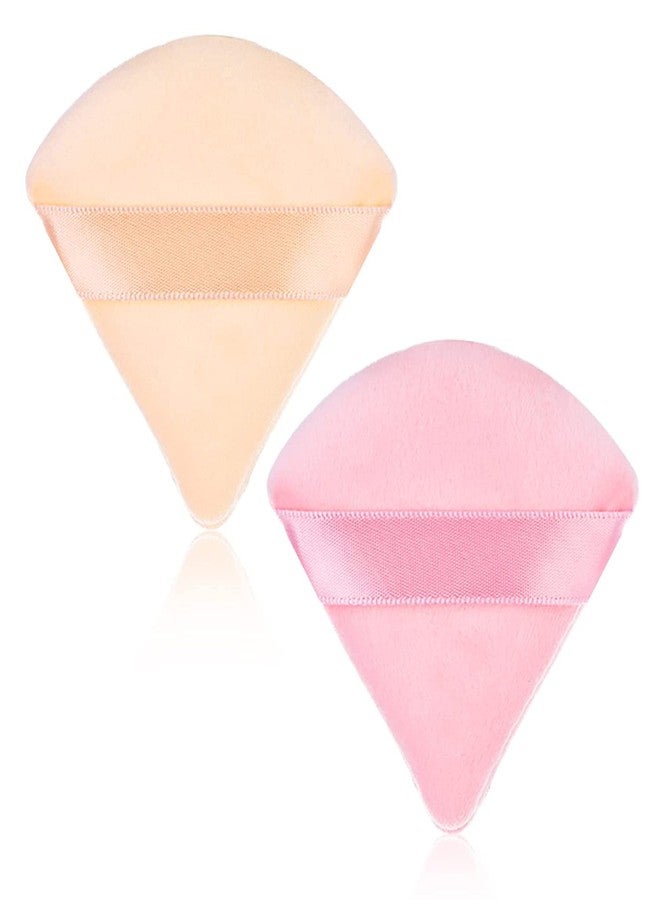 Jibaro 2 Pieces Triangle Powder Puffs Face Cosmetic Powder Puff Washable Reusable Soft Plush Powder Sponge Makeup Foundation Sponge for Face Body Loose Powder Wet Dry Makeup Tool (2Pcs Black) - Image 1