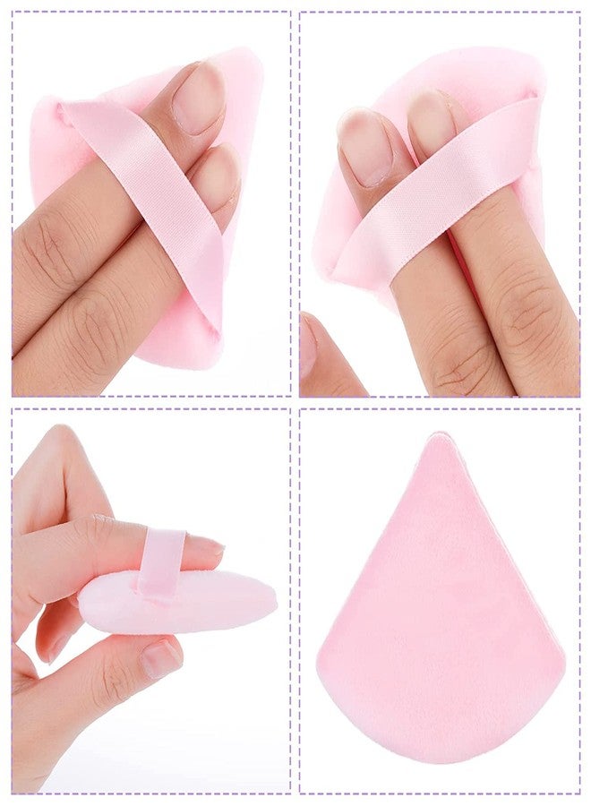 Jibaro 2 Pieces Triangle Powder Puffs Face Cosmetic Powder Puff Washable Reusable Soft Plush Powder Sponge Makeup Foundation Sponge for Face Body Loose Powder Wet Dry Makeup Tool (2Pcs Black) - Image 4