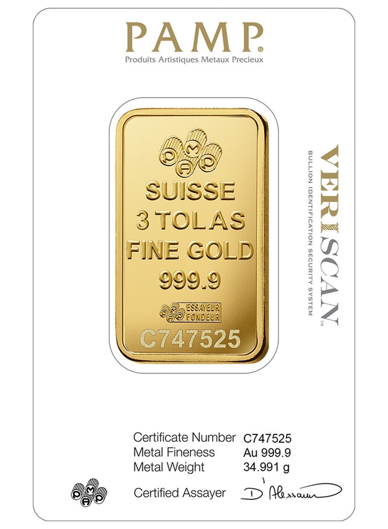 PAMP Pamp Suisse Queen Fortuna 3 Tolas Gold Bar 24KT  - Image 4