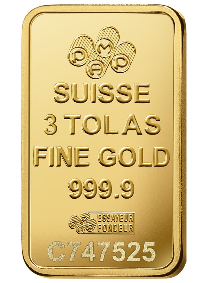 PAMP Pamp Suisse Queen Fortuna 3 Tolas Gold Bar 24KT  - Image 1