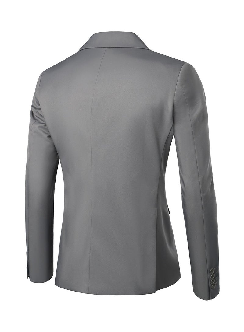 Shougu Fashionable And Versatile Business Solid Color Men's Suit Set Two-piece Set  - Image 4