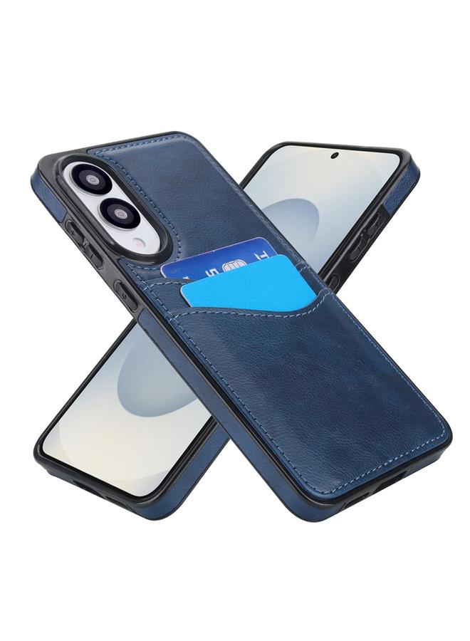 اس-توب جراب لهاتف Samsung Galaxy S25 Edge 5G مصنوع من جلد الليتشي مع فتحات للبطاقات - Image 2
