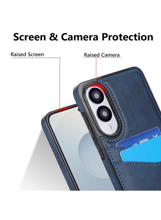اس-توب جراب لهاتف Samsung Galaxy S25 Edge 5G مصنوع من جلد الليتشي مع فتحات للبطاقات - Image 5