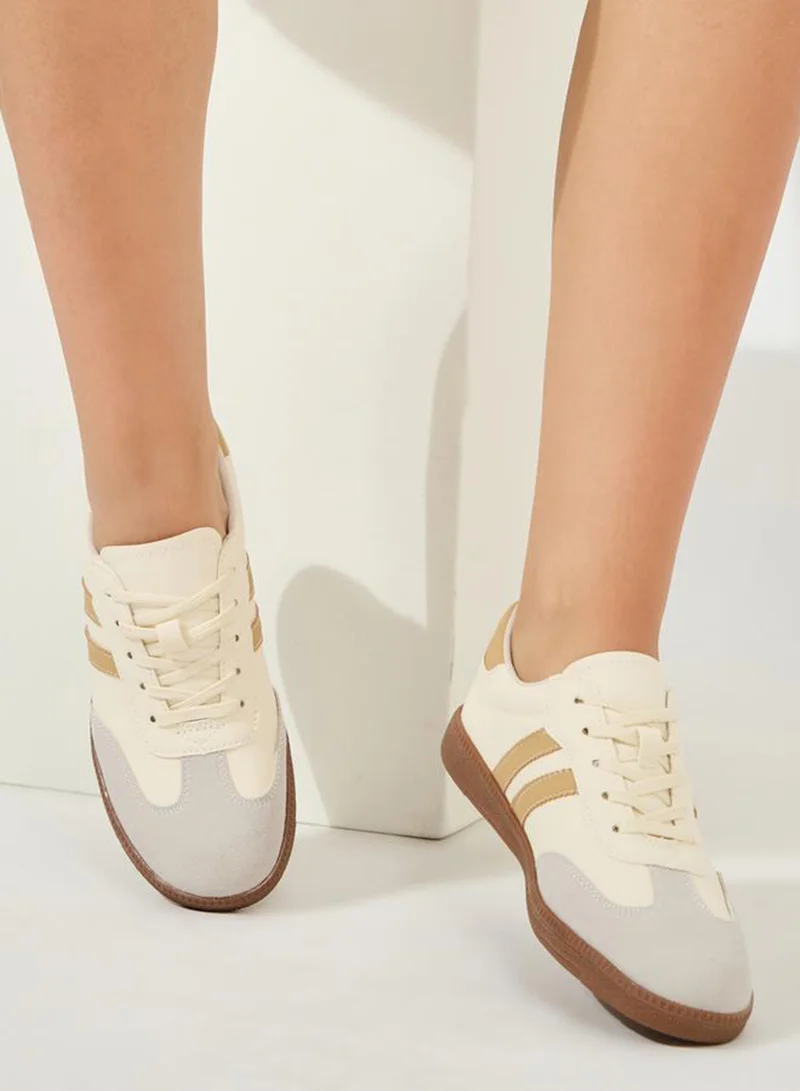 Styli Active  Striped Pattern Sneakers for Women | Best Price UAE