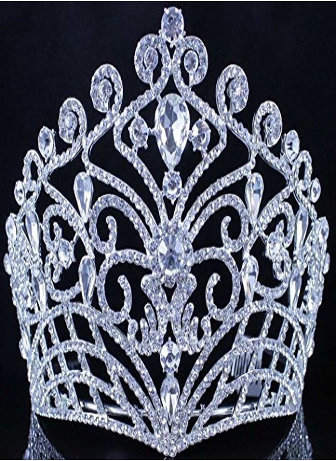 Janefashions Lush Clear Austrian Crystal Rhinestone Tiara Crown Bridal Prom Pageant T11884  - Image 2