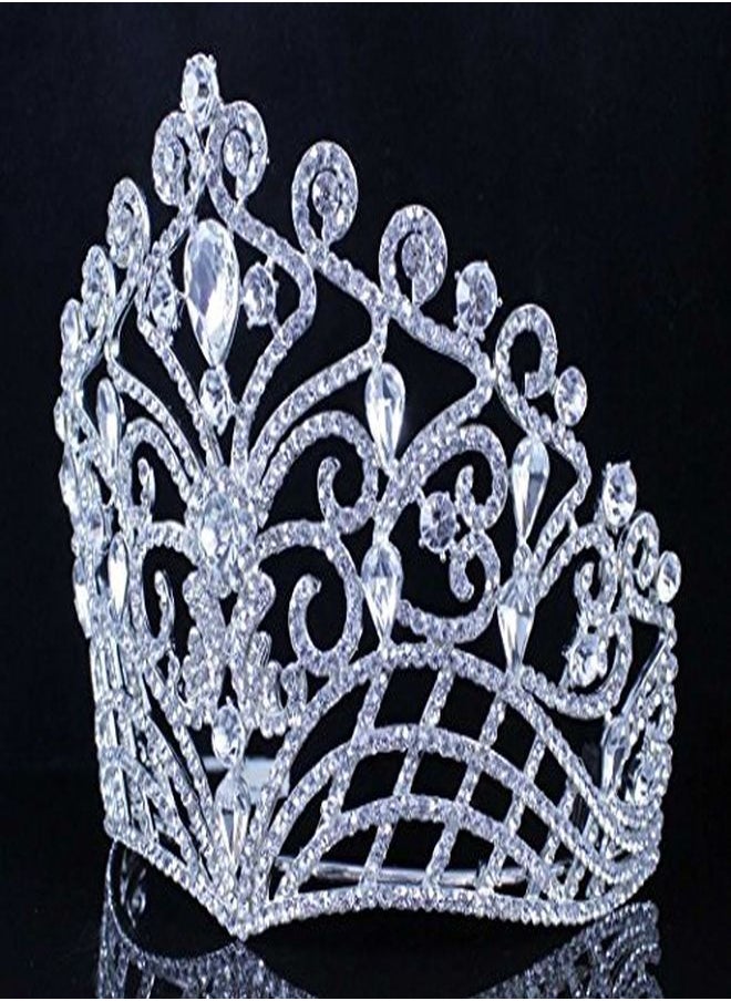 Janefashions Lush Clear Austrian Crystal Rhinestone Tiara Crown Bridal Prom Pageant T11884  - Image 3