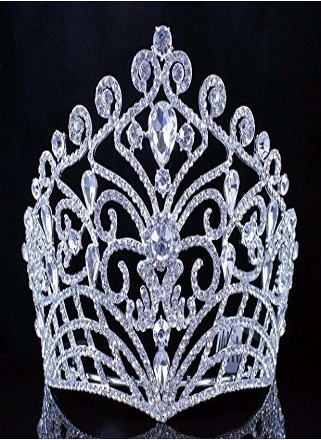 Janefashions Lush Clear Austrian Crystal Rhinestone Tiara Crown Bridal Prom Pageant T11884  - Image 1