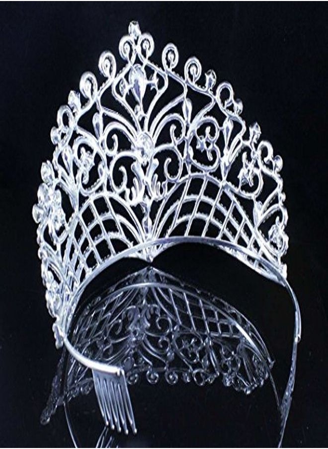 Janefashions Lush Clear Austrian Crystal Rhinestone Tiara Crown Bridal Prom Pageant T11884  - Image 4