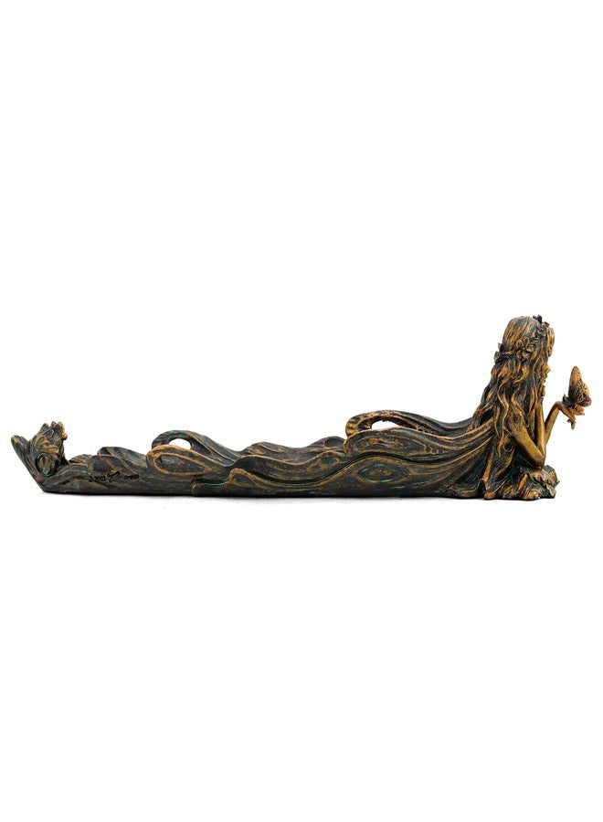 Top Collection Cute Fairy Incense Holder - Hand Painted Mythical Creature with Butterfly Figurine- Fits Standard Incense Sticks- 10-Inch Long Collectible Incense Burner - Image 3
