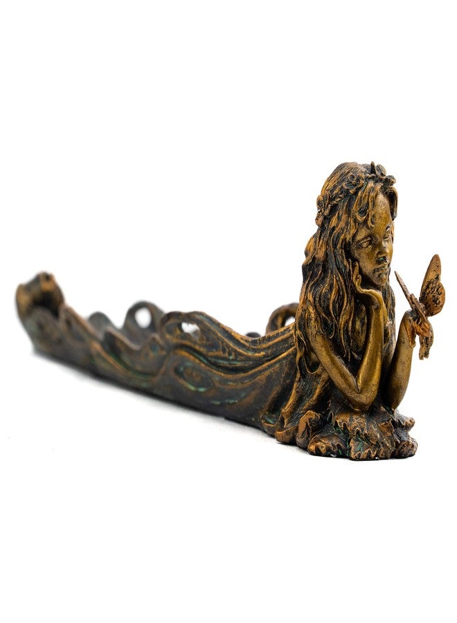 Top Collection Cute Fairy Incense Holder - Hand Painted Mythical Creature with Butterfly Figurine- Fits Standard Incense Sticks- 10-Inch Long Collectible Incense Burner - Image 4