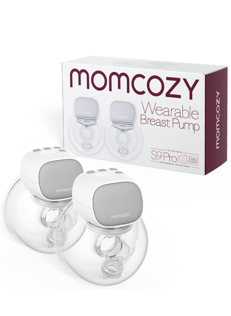 مام كوزي مضخة الثدي الكهربائية المزدوجة S9 Pro، مضخة ثدي قابلة للارتداء، شاشة LED، وضعان و9 مستويات