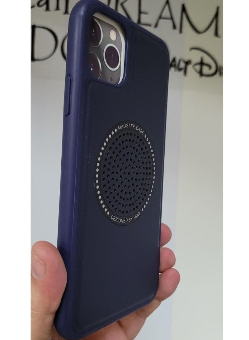 HDD iPhone 11 Pro Max Case with Magsafe Wireless Charging Compatible Slim Protective Cover Dark Blue - Image 2