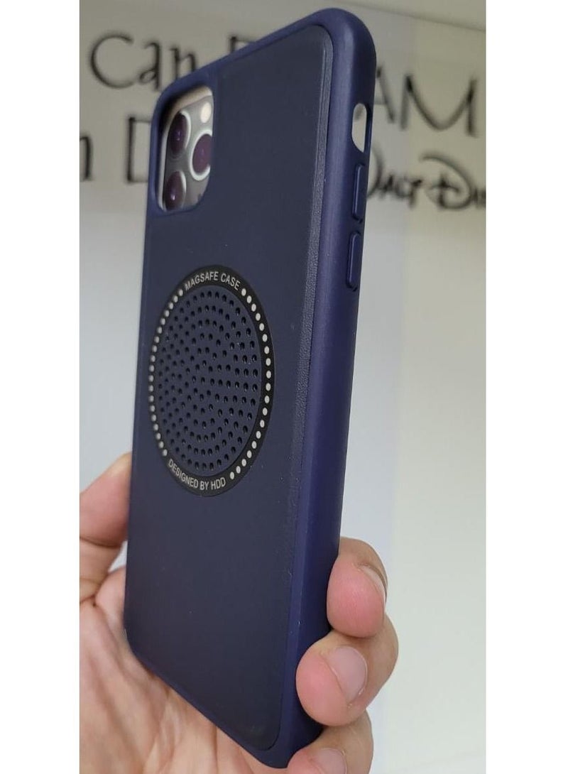 HDD iPhone 11 Pro Max Case with Magsafe Wireless Charging Compatible Slim Protective Cover Dark Blue - Image 3