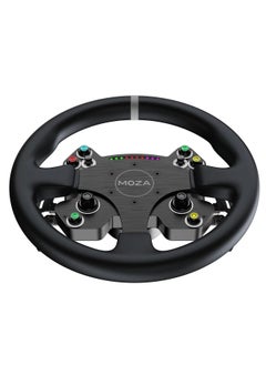 Moza Moza CS Racing Steering Wheel – 13” Sim Racing Wheel with Carbon Fiber Faceplate, Magnetic Paddle Shifters, LED Rev Indicator, and Ergonomic Grips – Compatible with Moza Racing Ecosystem  - Image 3