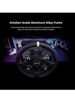 Moza Moza CS Racing Steering Wheel – 13” Sim Racing Wheel with Carbon Fiber Faceplate, Magnetic Paddle Shifters, LED Rev Indicator, and Ergonomic Grips – Compatible with Moza Racing Ecosystem  - Image 5