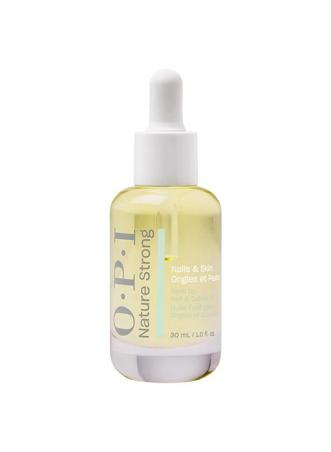 OPI Nature Strong Nails & Skin Glow Up Nail & Cuticle Oil - With Ingredients of Natural Origin and Vitamin E | Nail Oil for Damaged Nails, 30 ml - Image 1