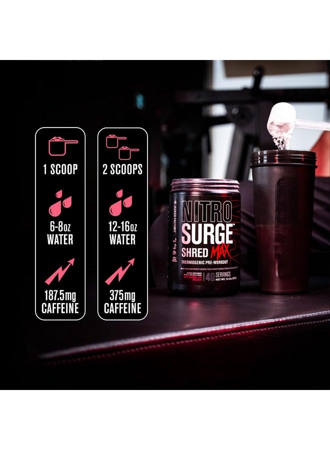 Jacked Factory Nitrosurge Shred Max Preworkout - High-Performance Thermogenic Pre Workout Powder for Men and Women - L Citrulline, Acetyl L Carnitine, Organic Caffeine - 40 Servings, Watermelon Peach - Image 3