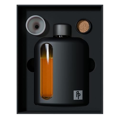Ragproper Glass Hip Flask for Men – Modern Whiskey & Liquor Flask with Cork & Silicone Lid Liners, Durable Silicone Covered Double Shot Flask Bottle (8oz, 240ml, Black) - Image 4