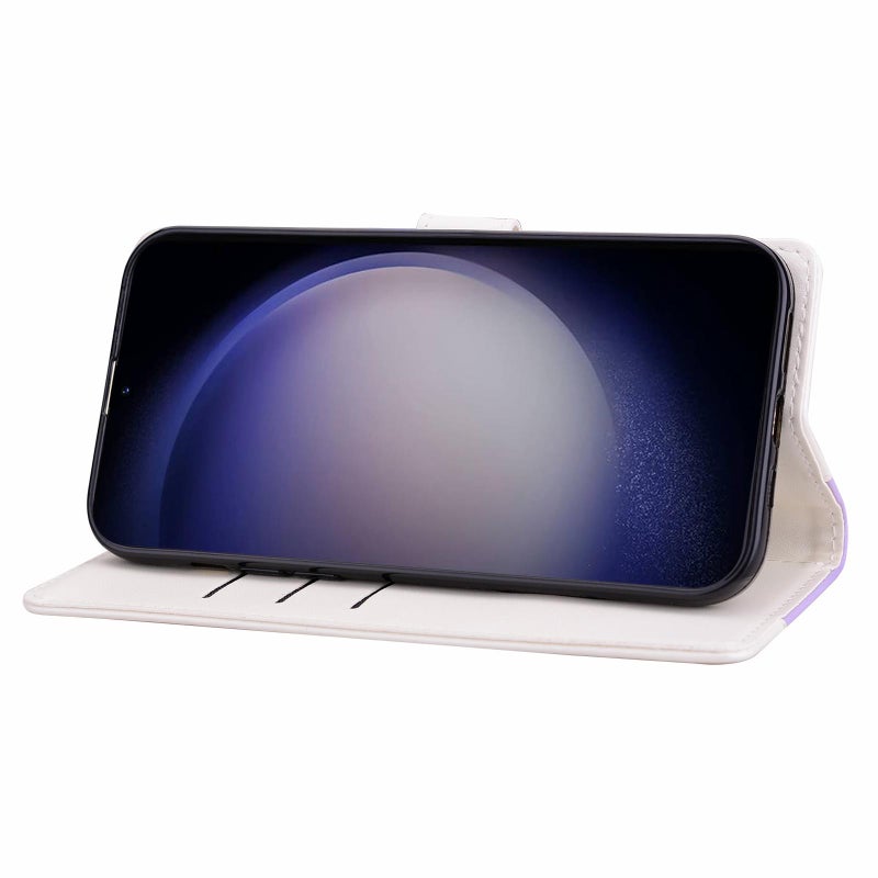 erorex For Samsung Galaxy A32 4G Embossed Two-Color Leather Phone Case(Purple White) - Image 5