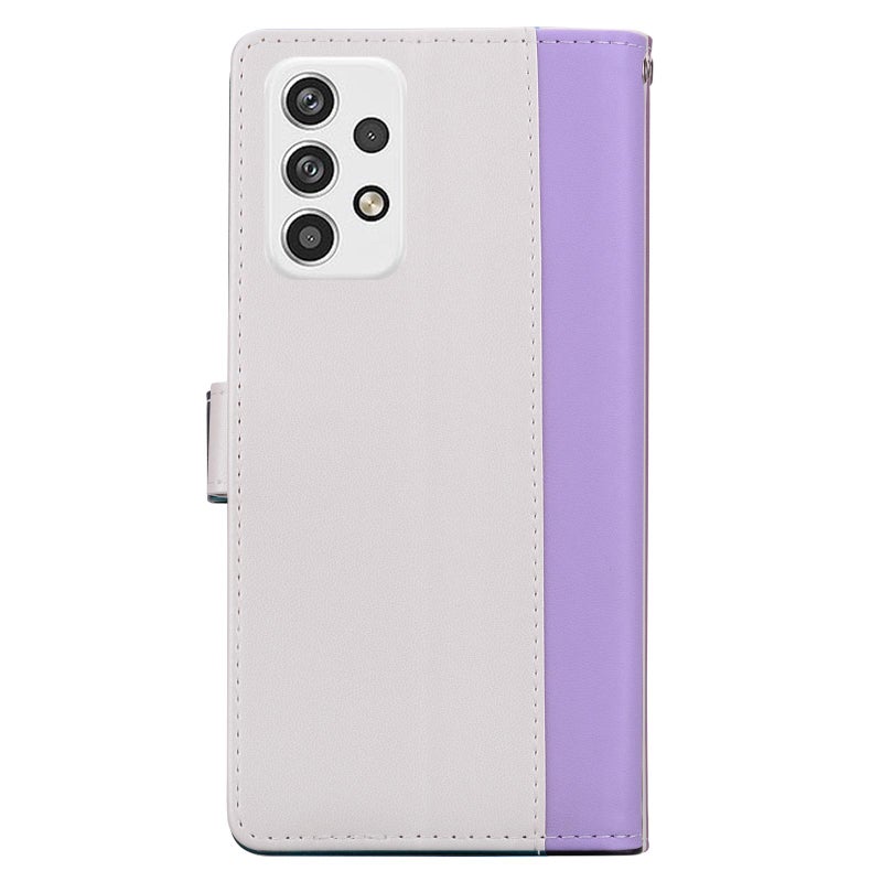 erorex For Samsung Galaxy A32 4G Embossed Two-Color Leather Phone Case(Purple White) - Image 3