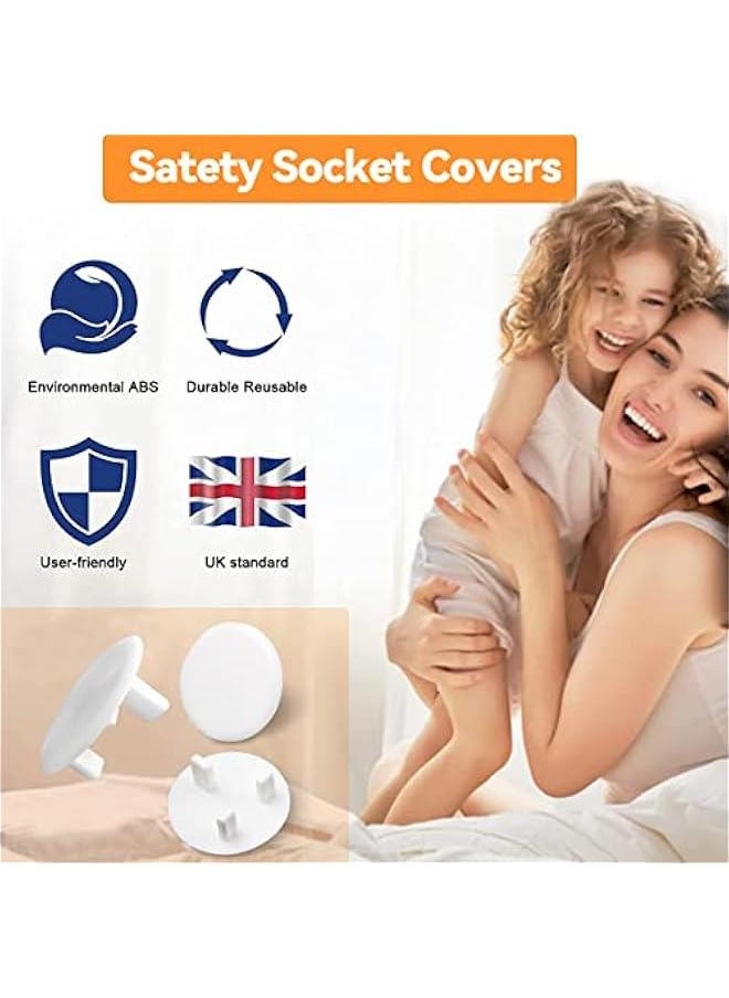Baby Proofing Outlet Covers 12-Pack, White Baby Safety Outlet Plug Covers for Home/Office, Safe Electric Socket Covers Outlet Cap for Child