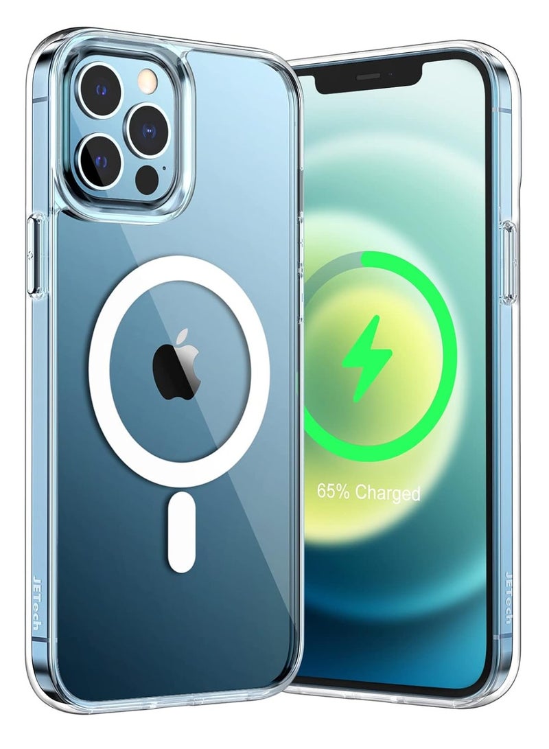 MIGOFAST Magnetic Clear Back Designed for iPhone 12 Pro Clear Phone Case Compatible with Magsafe, Slim Protective Cover - Image 1