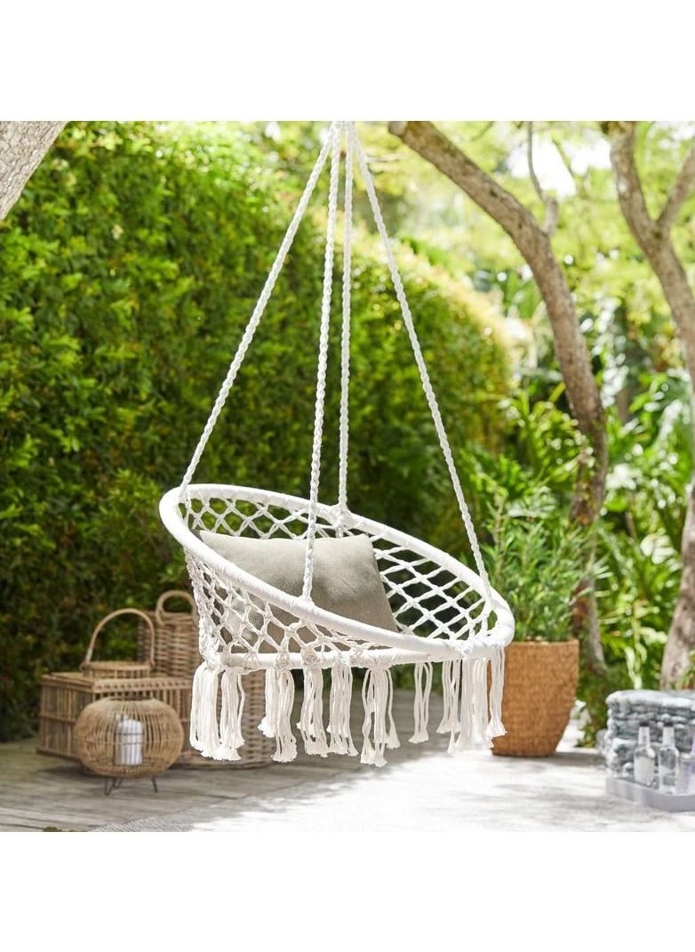 DubaiGallery Outdoor circular rocking chair indoor dormitory children adult swinging hanging chair safety single hammock  - Image 1
