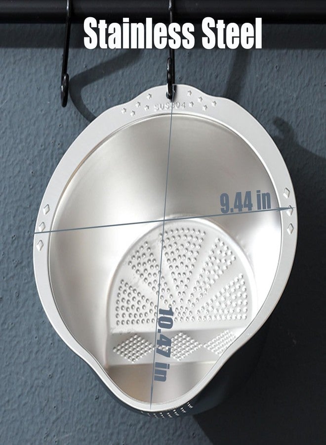 DOPMEP Rice Washer Strainer Bowl, Stainless Steel Colander, Quinoa Washing Bowl Versatile Side Drainers for Cleaning Rinsing Fruits, Vegetables, and Beans - Multifunctional Drain Basket, Heavy Duty - Image 2