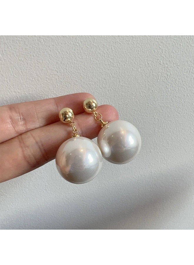 Goolsky أقراط إس925 فضة كبيرة من اللؤلؤ – أقراط فرنسية عتيقة للنساء - Image 4